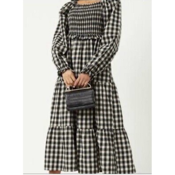 Hayden Black and White Gingham Smocked Front Dress size small - Picture 1 of 7